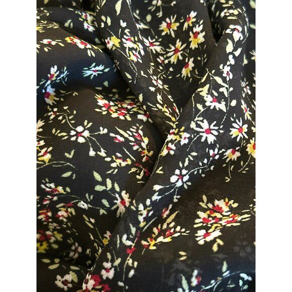 1 State Microfloral Cottagecore Mockneck Long Sleeve Blouse Large Open Back Boho - Picture 5 of 6